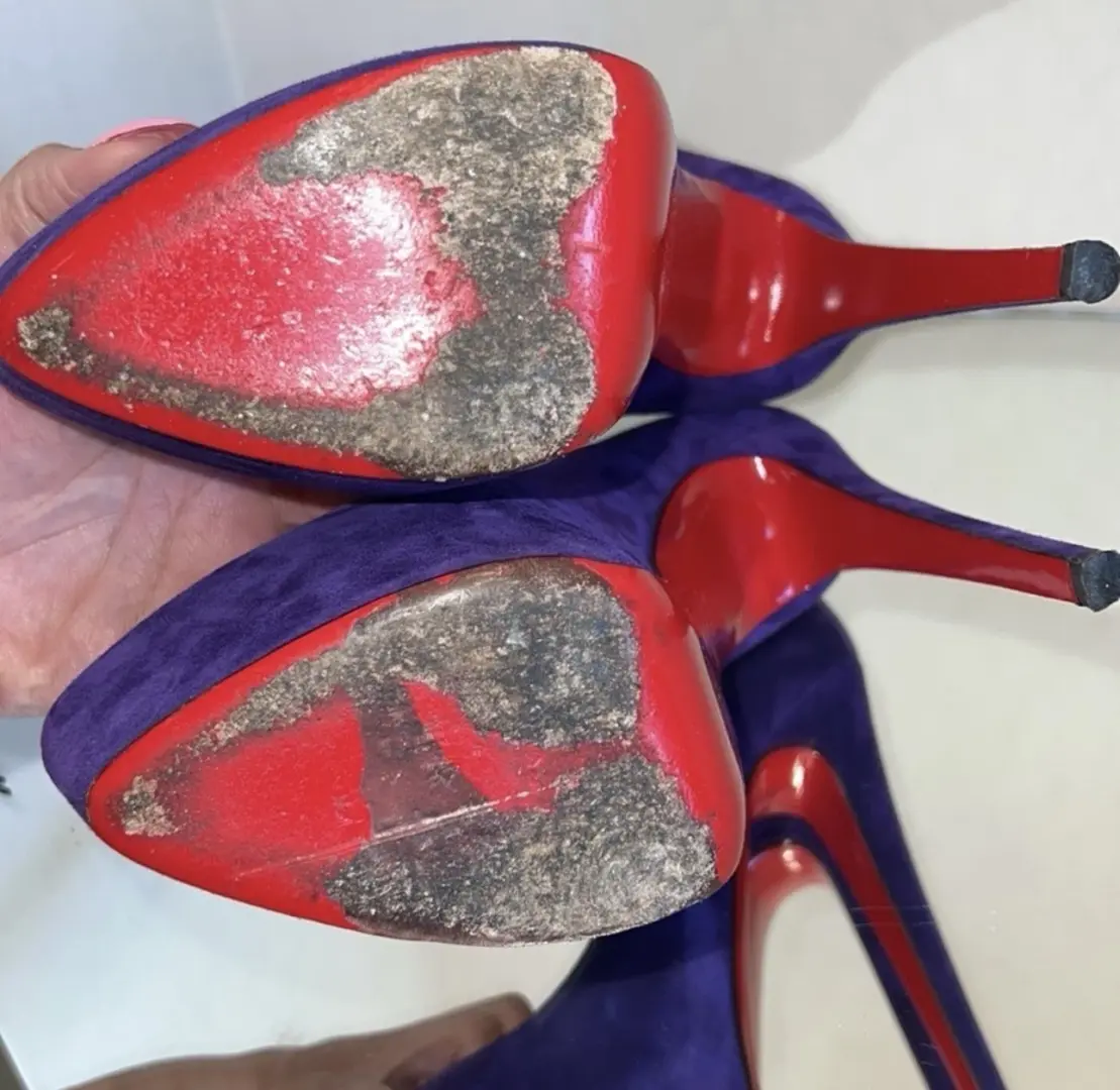 Christian Louboutin 紫色水仙厚底红底高跟鞋 39.5 码(美国 8.5 码)-