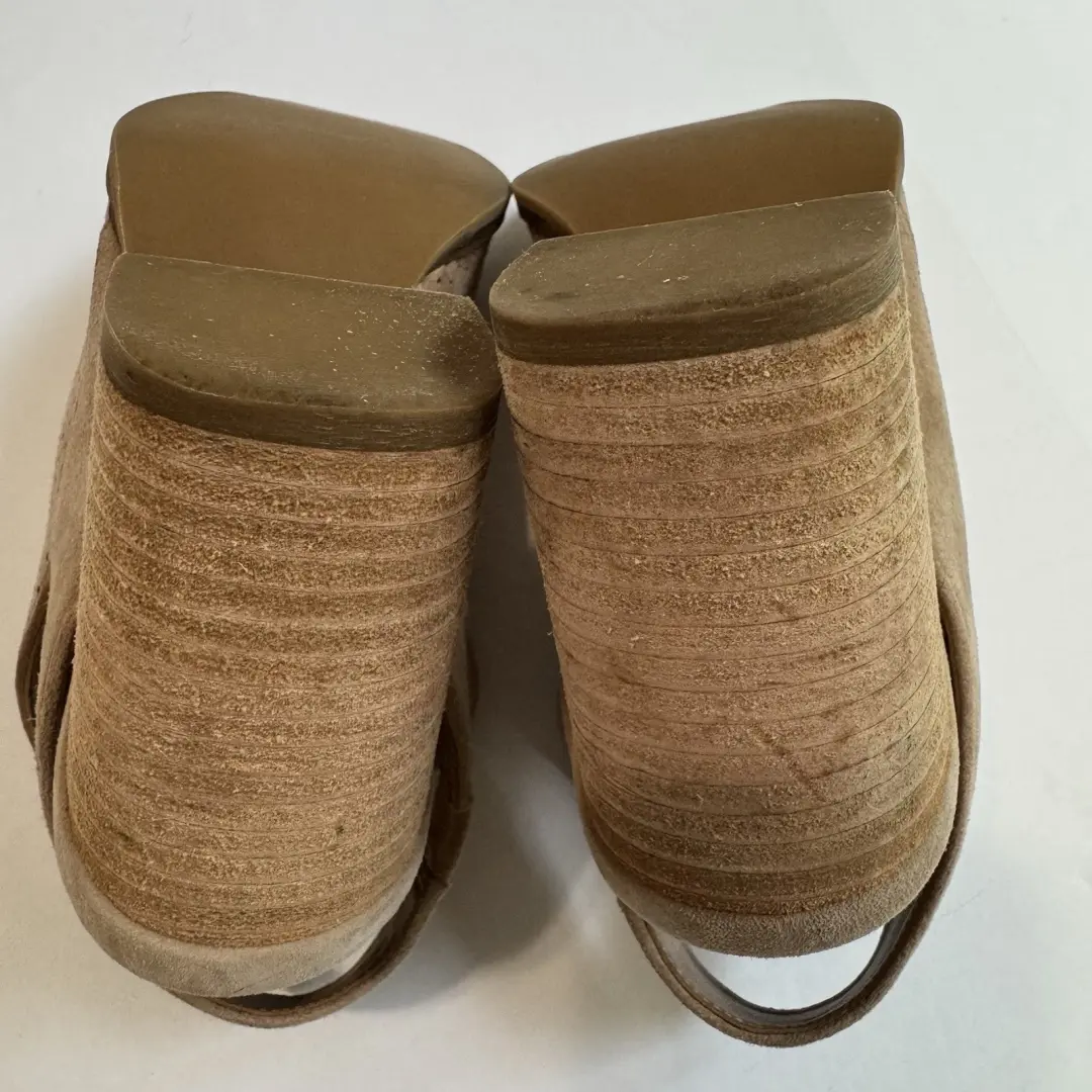 Cole Haan Callista OT 吊带芝麻穿孔麂皮绒凉鞋短靴高跟鞋 5B 盒-