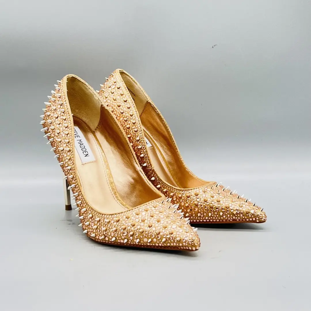 Steve Madden 鞋女式 7 玫瑰金钉钉钉高跟鞋高跟鞋-
