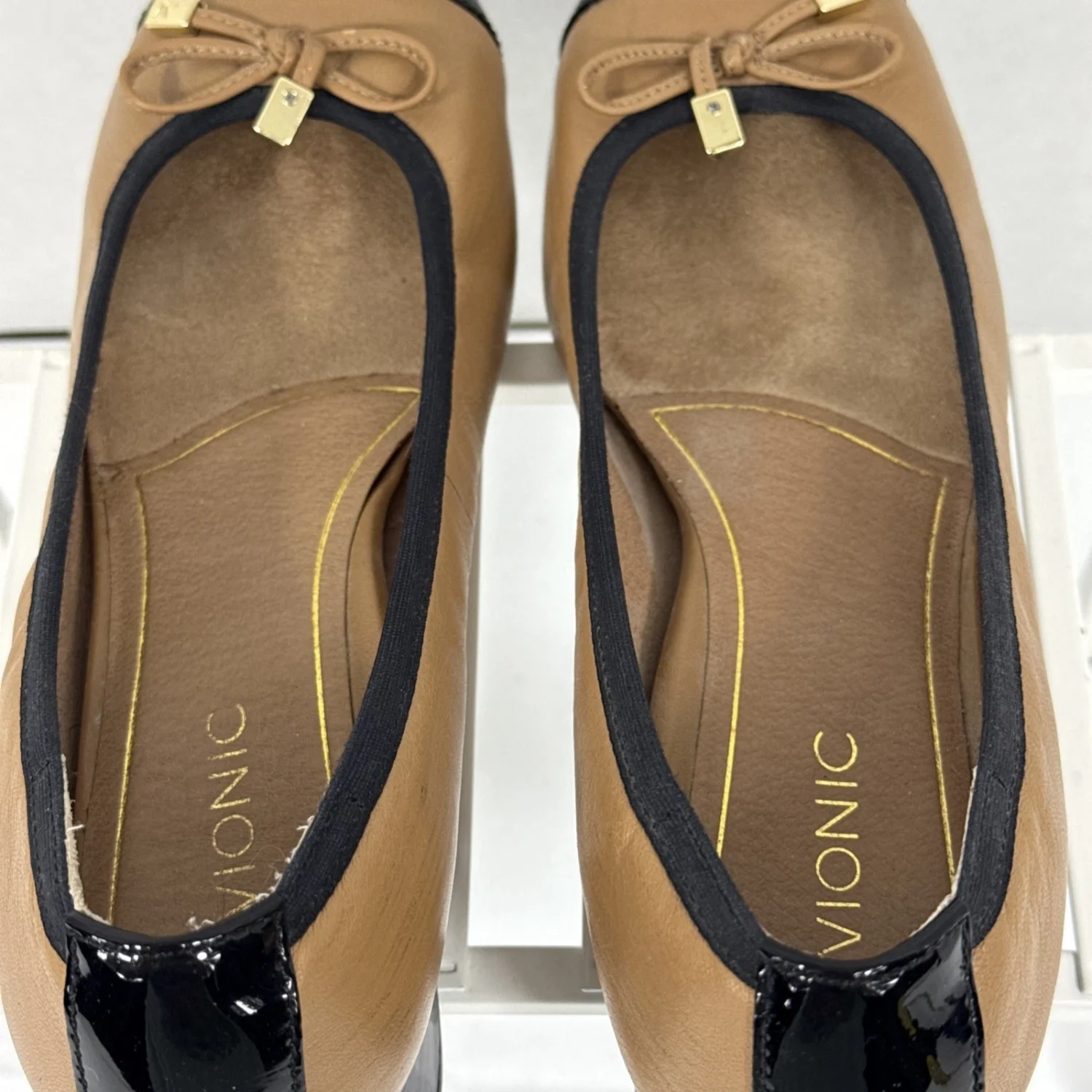 Vionic Mod Daphne 一脚蹬低跟皮革黑色棕褐色女鞋美国 8.5-