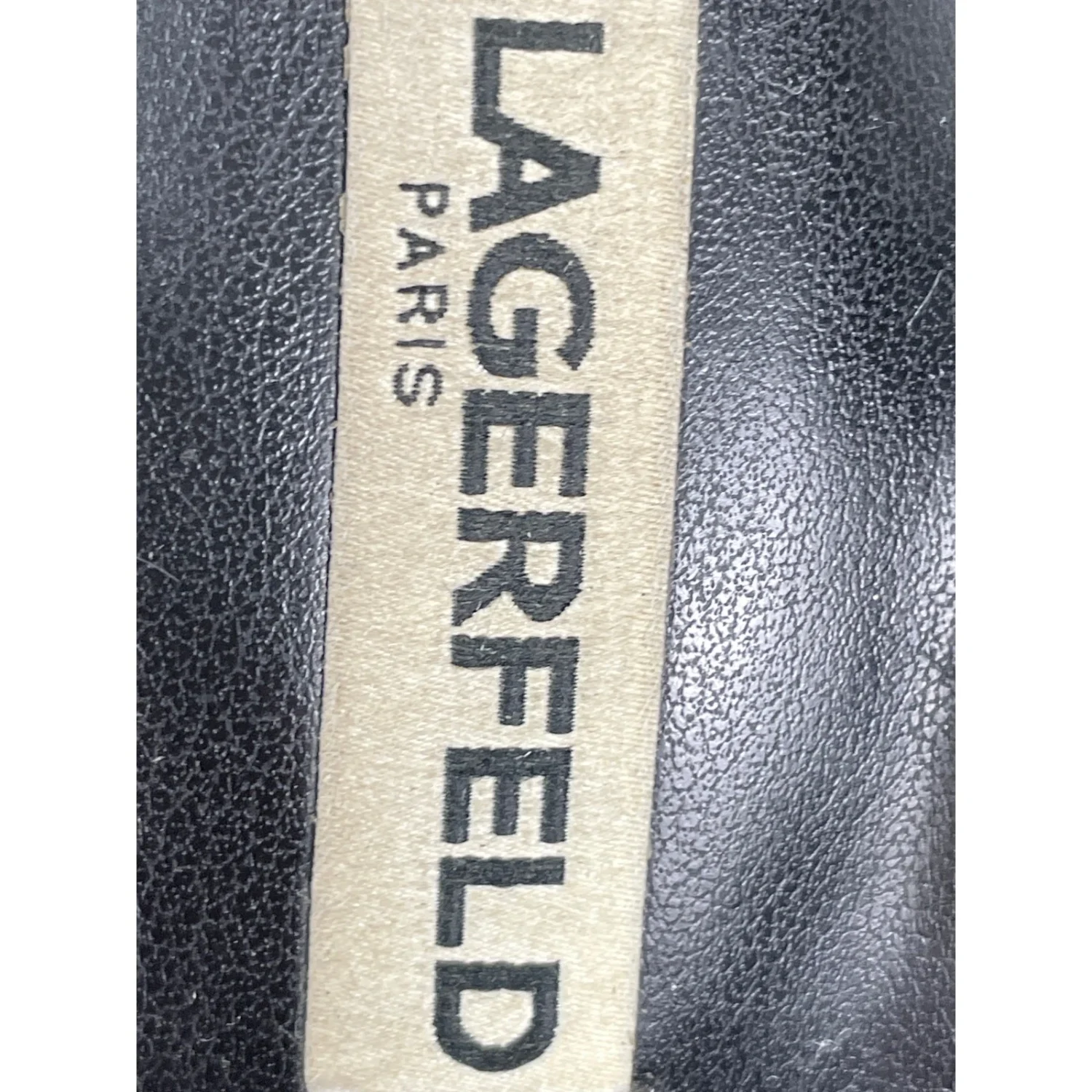 Karl Lagerfeld Paris Georgia 链条海军蓝粗跟露跟高跟鞋 7.5 码-
