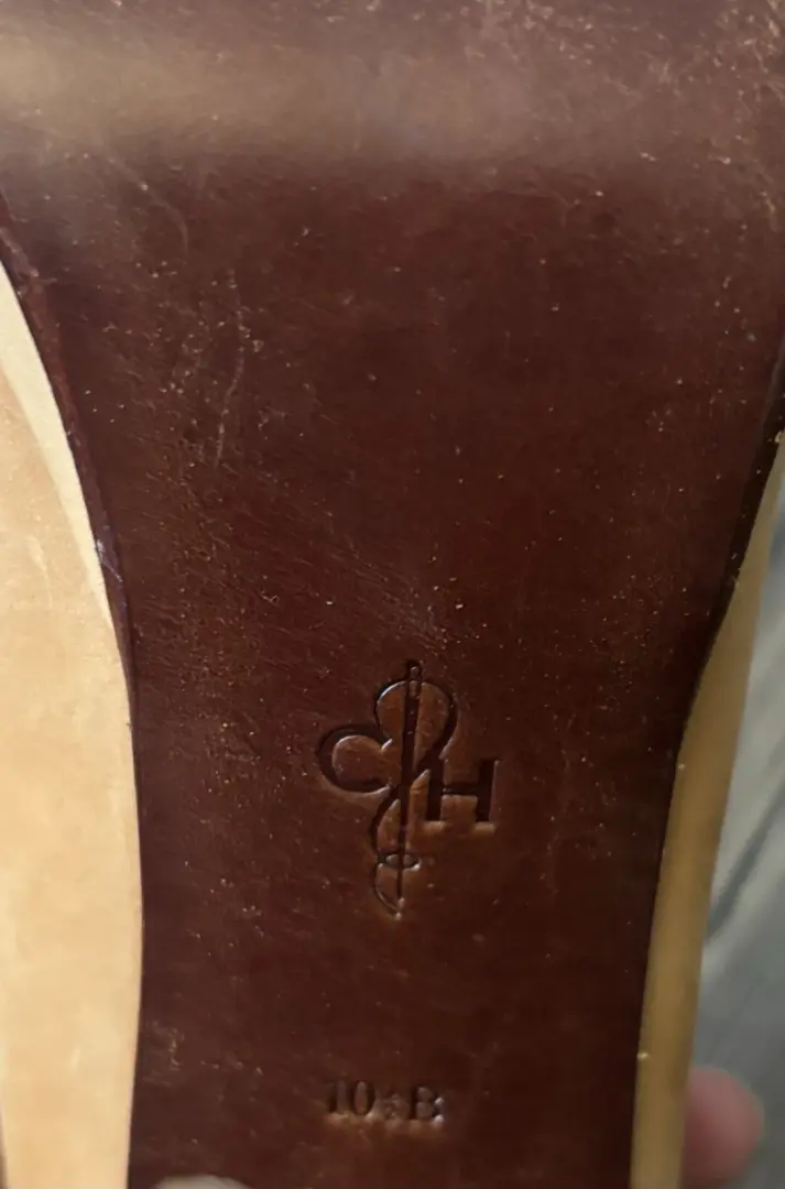 Cole Haan 皮革棕褐色高跟鞋性感露趾女式正装 10.5 B 码-
