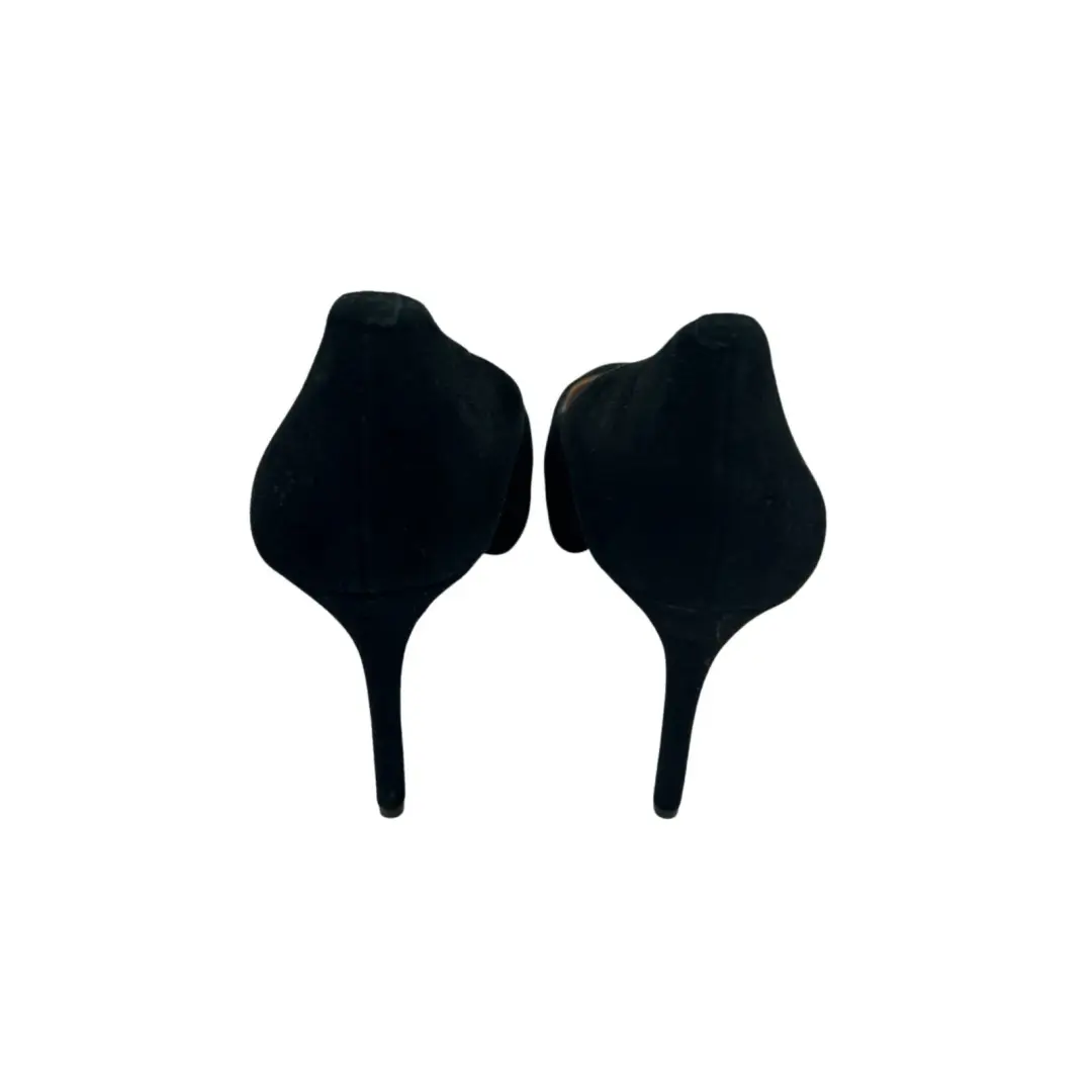 Nine West Juliette Pumps 女式 9 M 码黑色麂皮绒厚底高跟鞋-