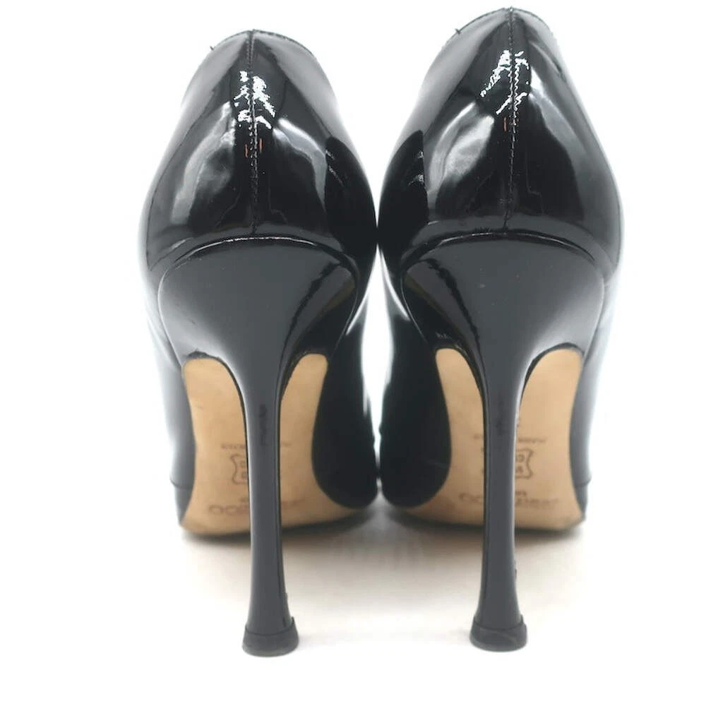 Jimmy Choo Margo 镂空尖头高跟鞋黑色漆皮 36 码-