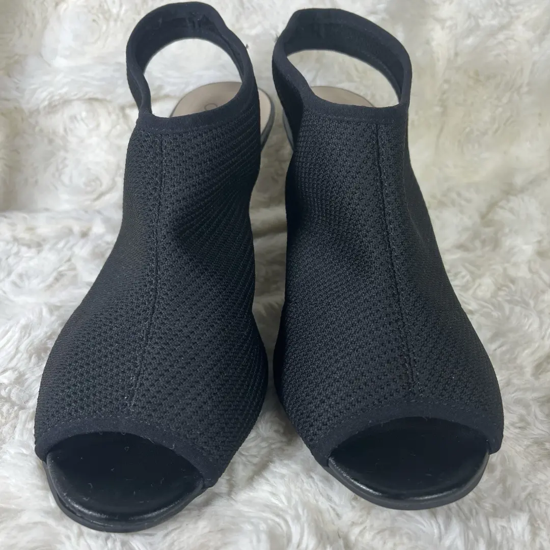 LIFE STRIDE 软系统黑色网布面料 PUMPS 3.5 英寸高跟鞋弹力女式 9.5 M-