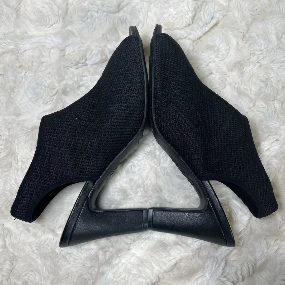 LIFE STRIDE 软系统黑色网布面料 PUMPS 3.5 英寸高跟鞋弹力女式 9.5 M-