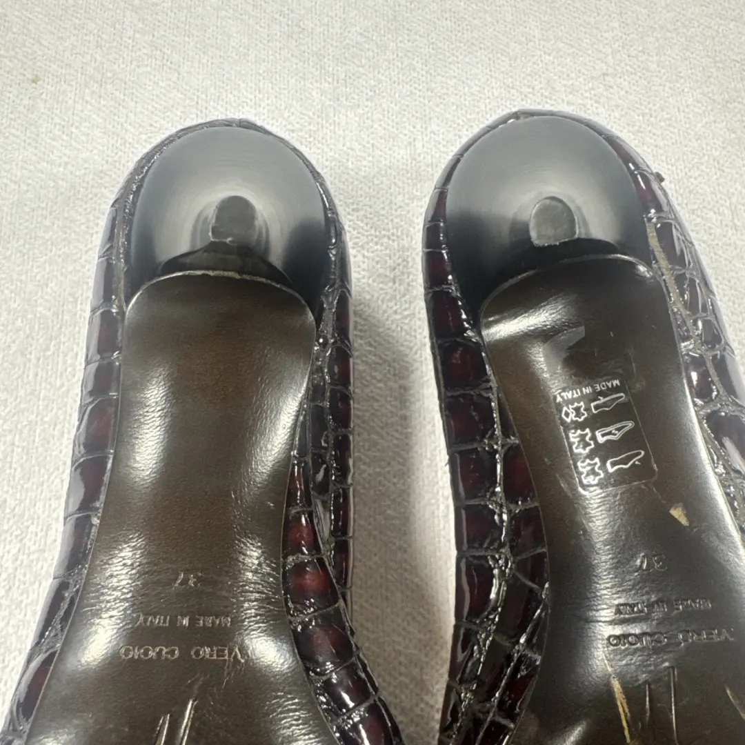 Giuseppe Zanotti 女式棕色鳄鱼浮雕细高跟鞋 37/Us5.5 码 -