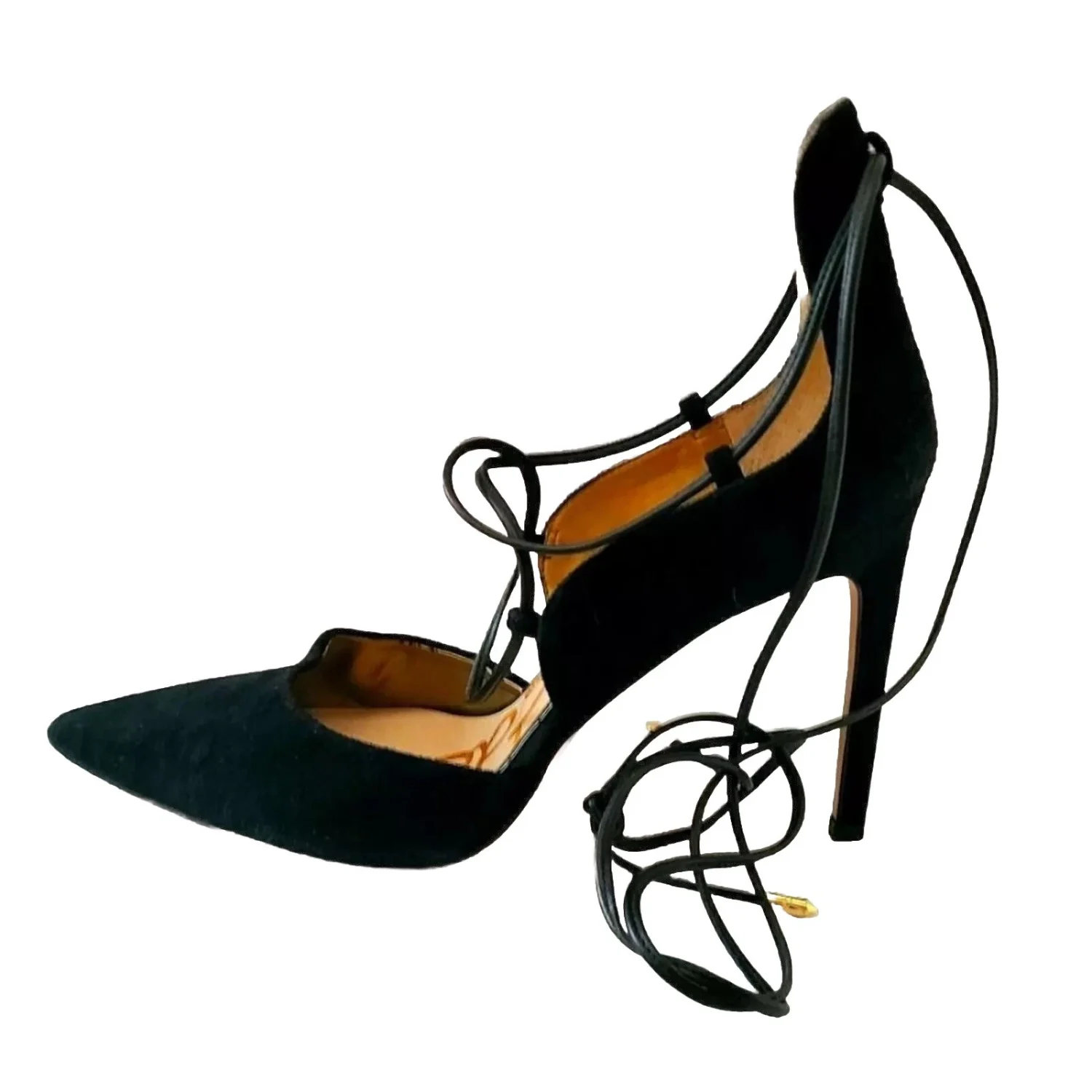 Sam Edelman 性感黑色麂皮绒系带高跟鞋 - US9.5 --