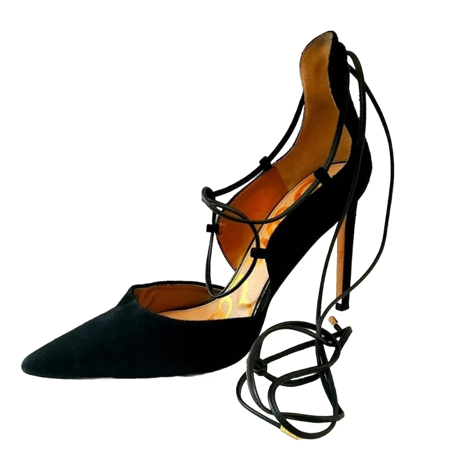 Sam Edelman 性感黑色麂皮绒系带高跟鞋 - US9.5 --