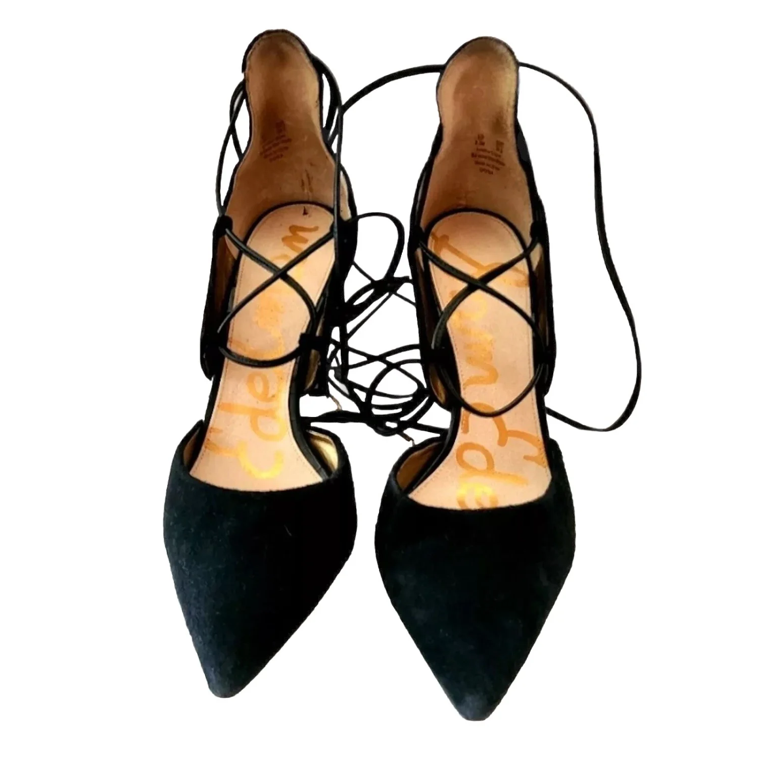 Sam Edelman 性感黑色麂皮绒系带高跟鞋 - US9.5 --