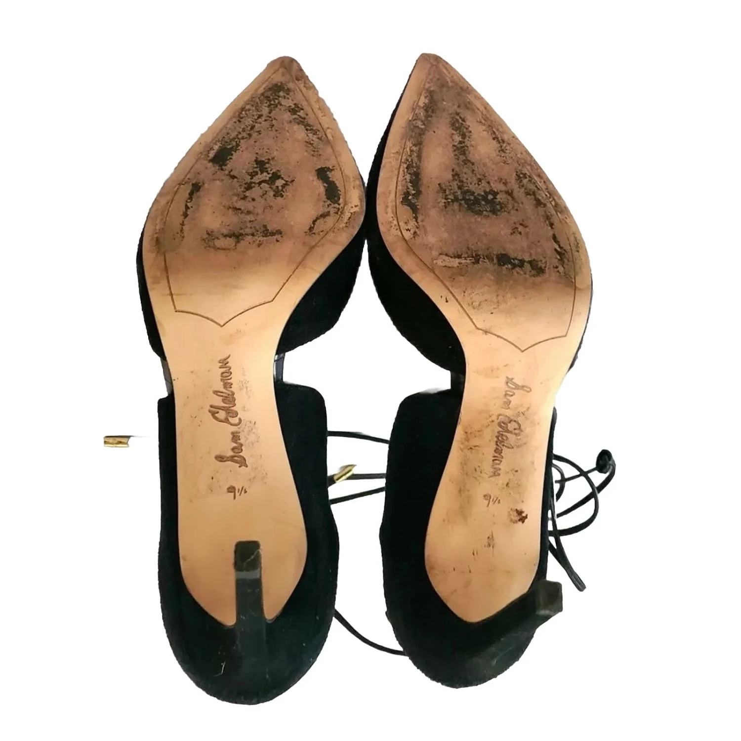 Sam Edelman 性感黑色麂皮绒系带高跟鞋 - US9.5 --