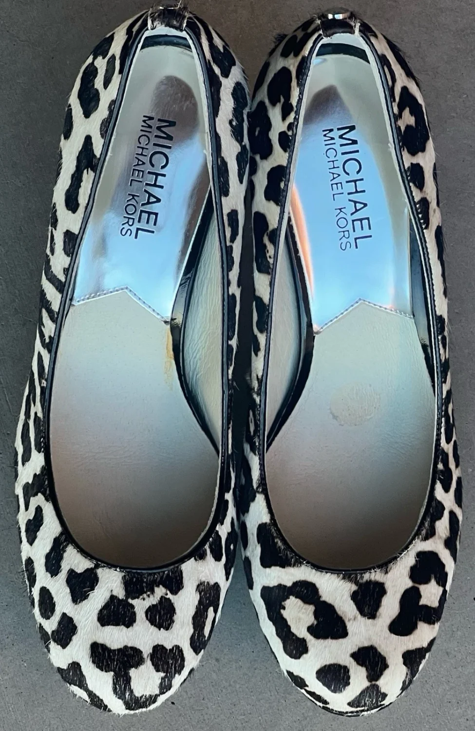 MICHAEL Michael Kors 豹纹小腿毛细高跟鞋厚底高跟鞋 8M 码-