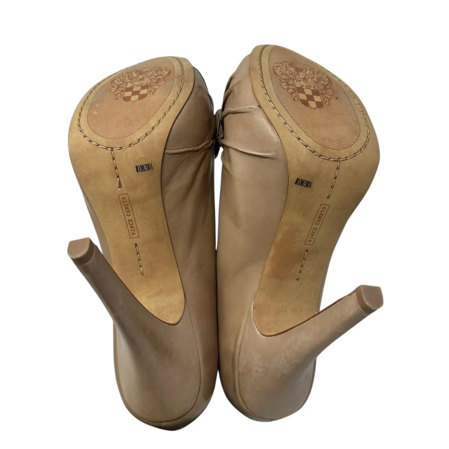 Vince Camuto Madelina 厚底短靴高跟鞋 8.5 玫瑰装饰裸体十字绣-