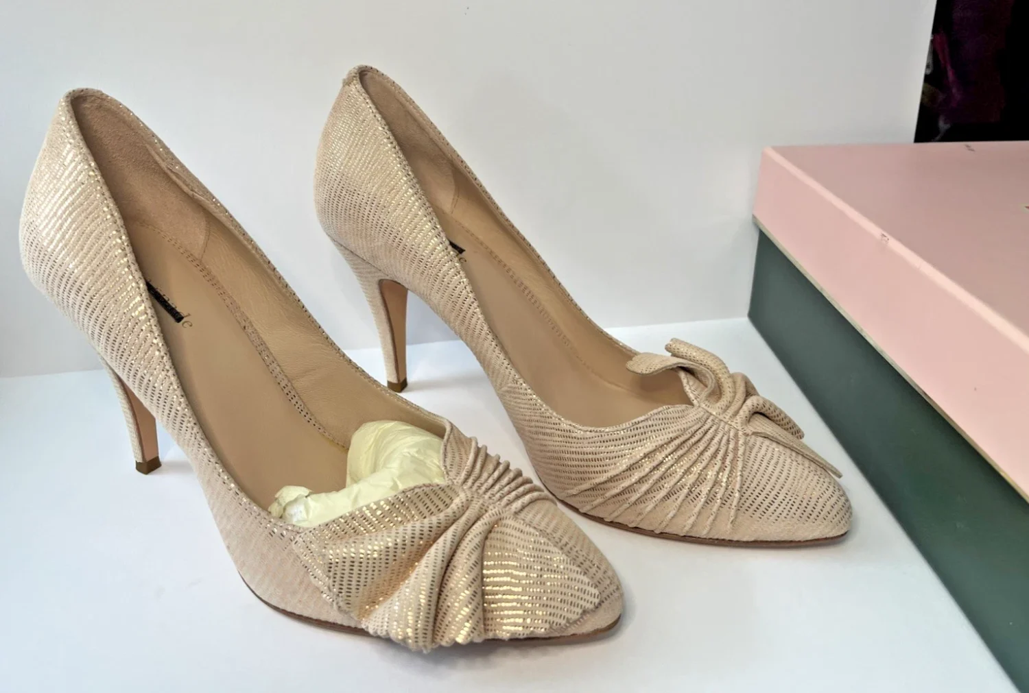 Kate Spade Alessia Ruffle 高跟鞋腮红女式 6.5 码-