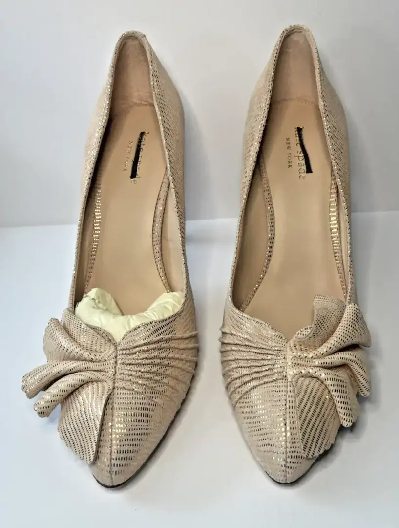 Kate Spade Alessia Ruffle 高跟鞋腮红女式 6.5 码-