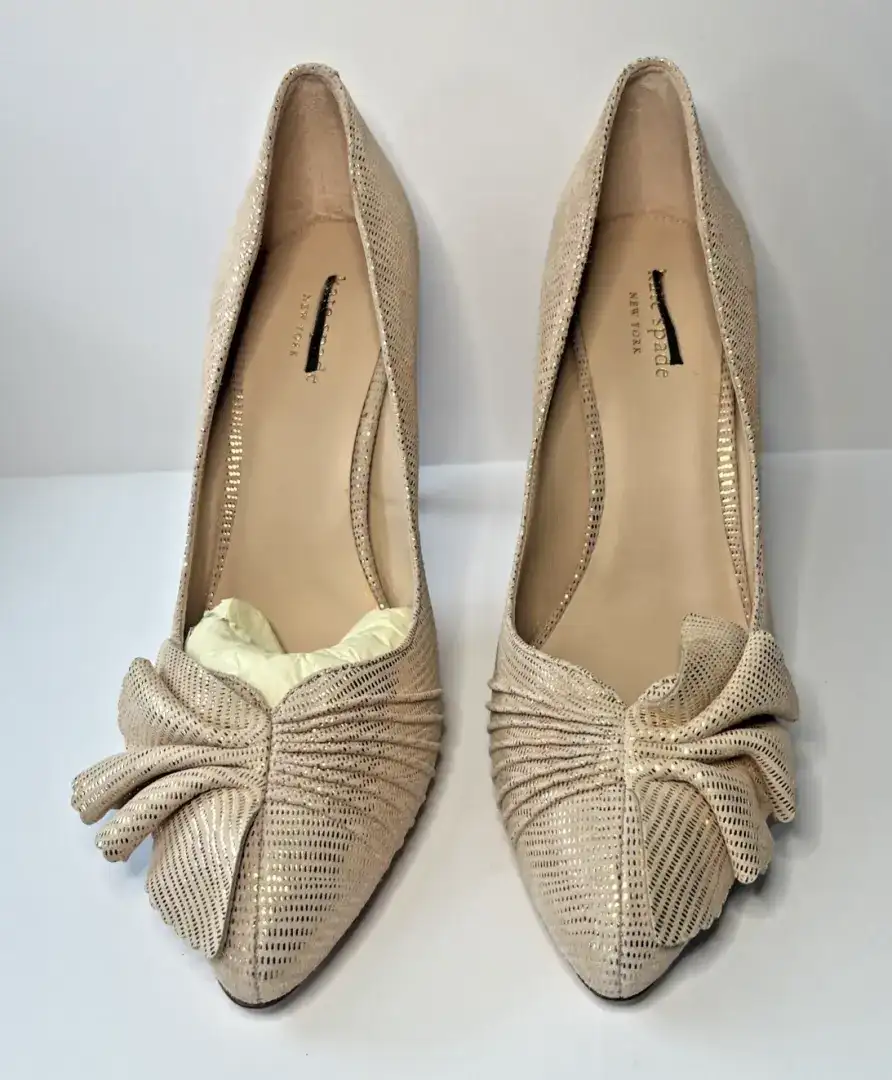 Kate Spade Alessia Ruffle 高跟鞋腮红女式 6.5 码-