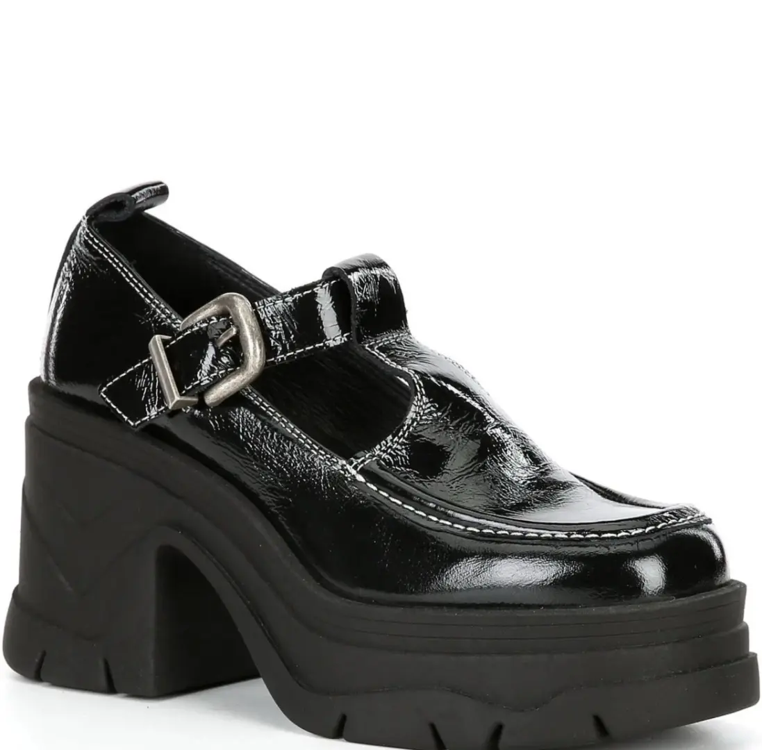 Free People Mayla Platform Mary Jane 8.5 码黑色-二手-