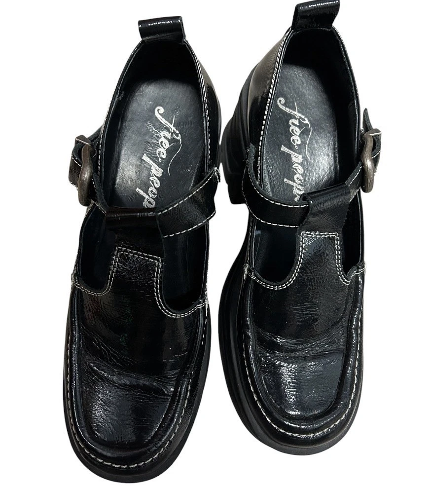 Free People Mayla Platform Mary Jane 8.5 码黑色-二手-