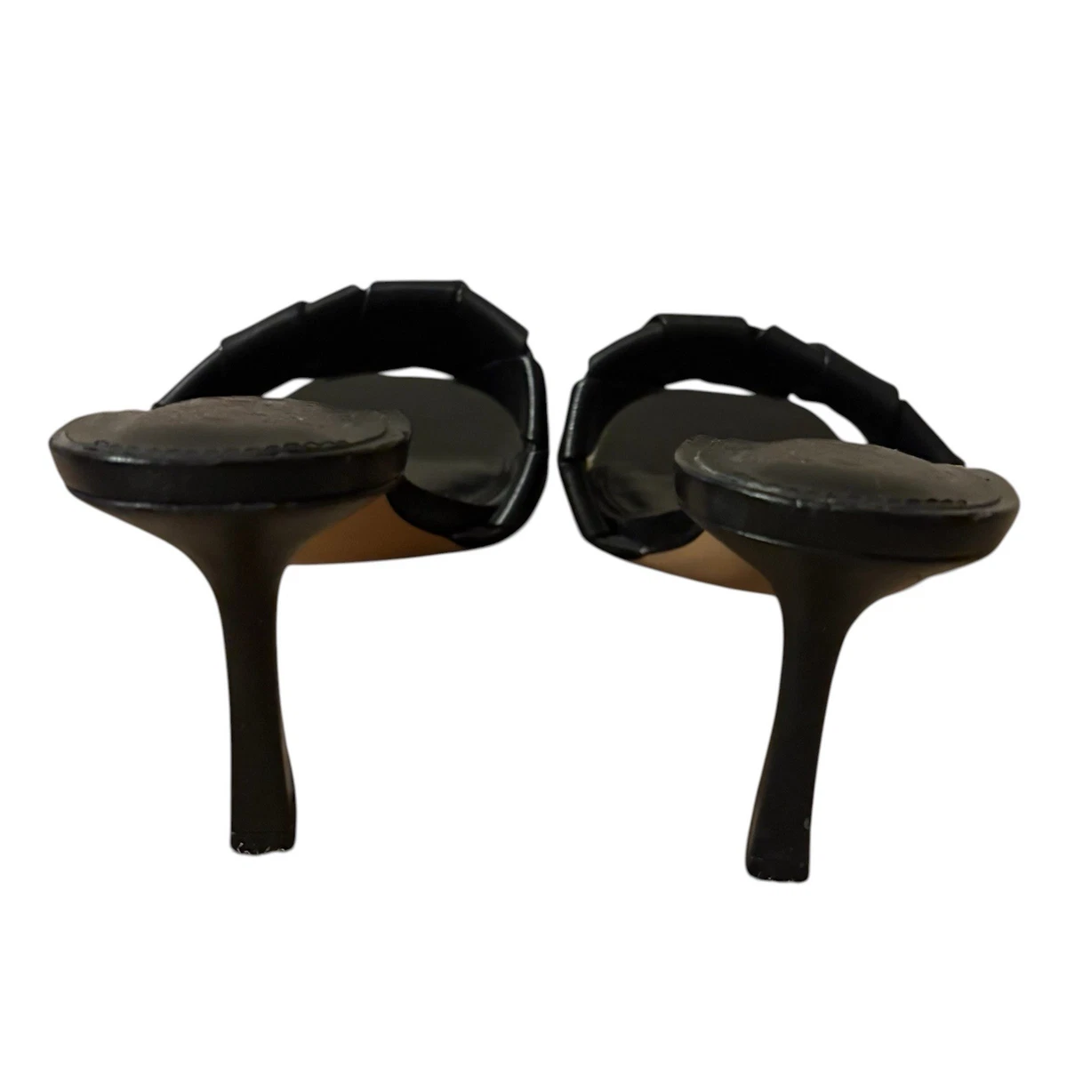 Vince Camuto Endonta 黑色皮革细跟凉鞋 7 码-