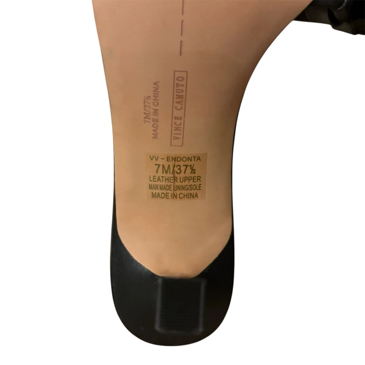 Vince Camuto Endonta 黑色皮革细跟凉鞋 7 码-