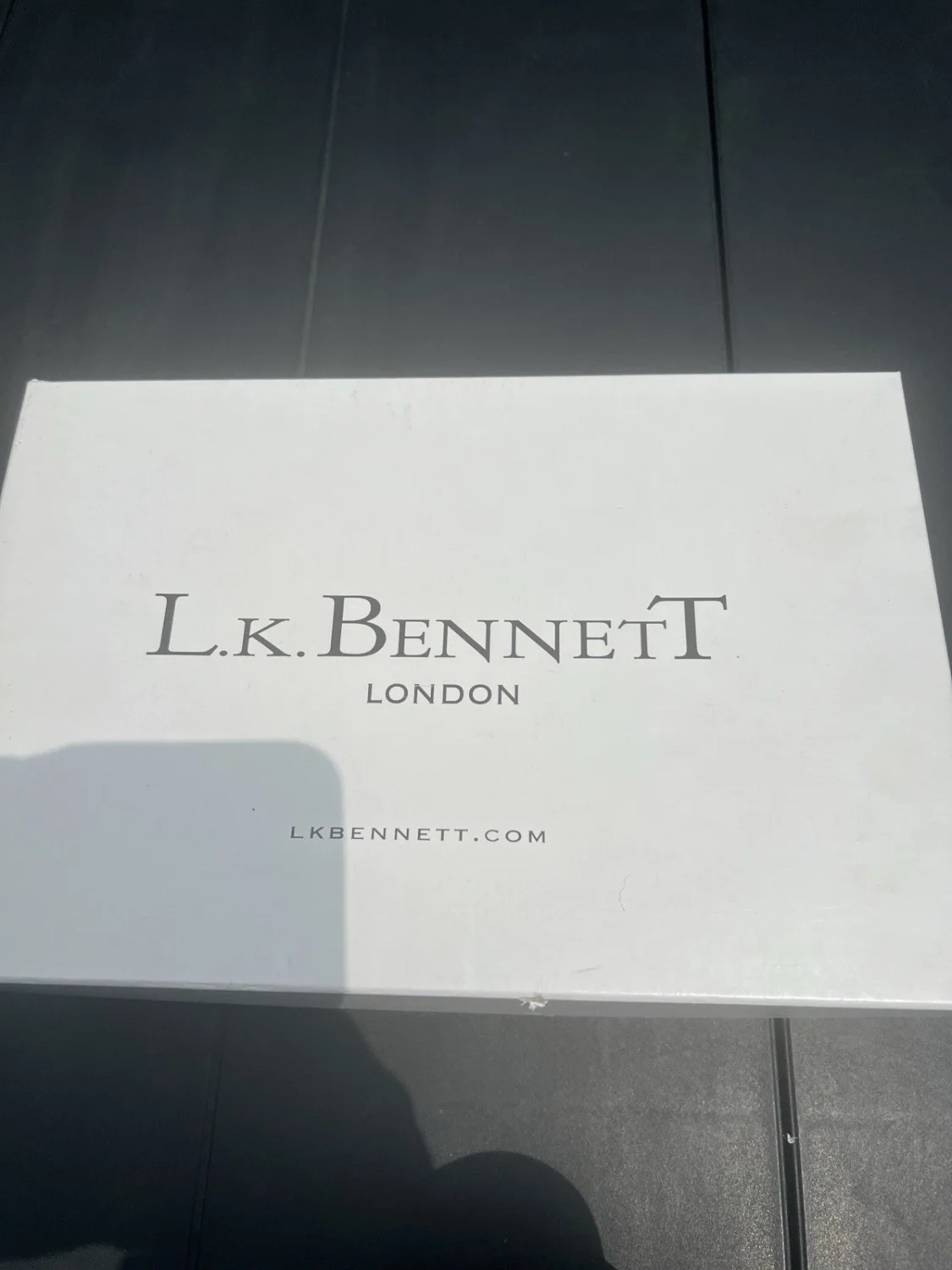 L.K. Bennett 蓝色黑色皮革尖头高跟鞋女式 10 码细高跟鞋-