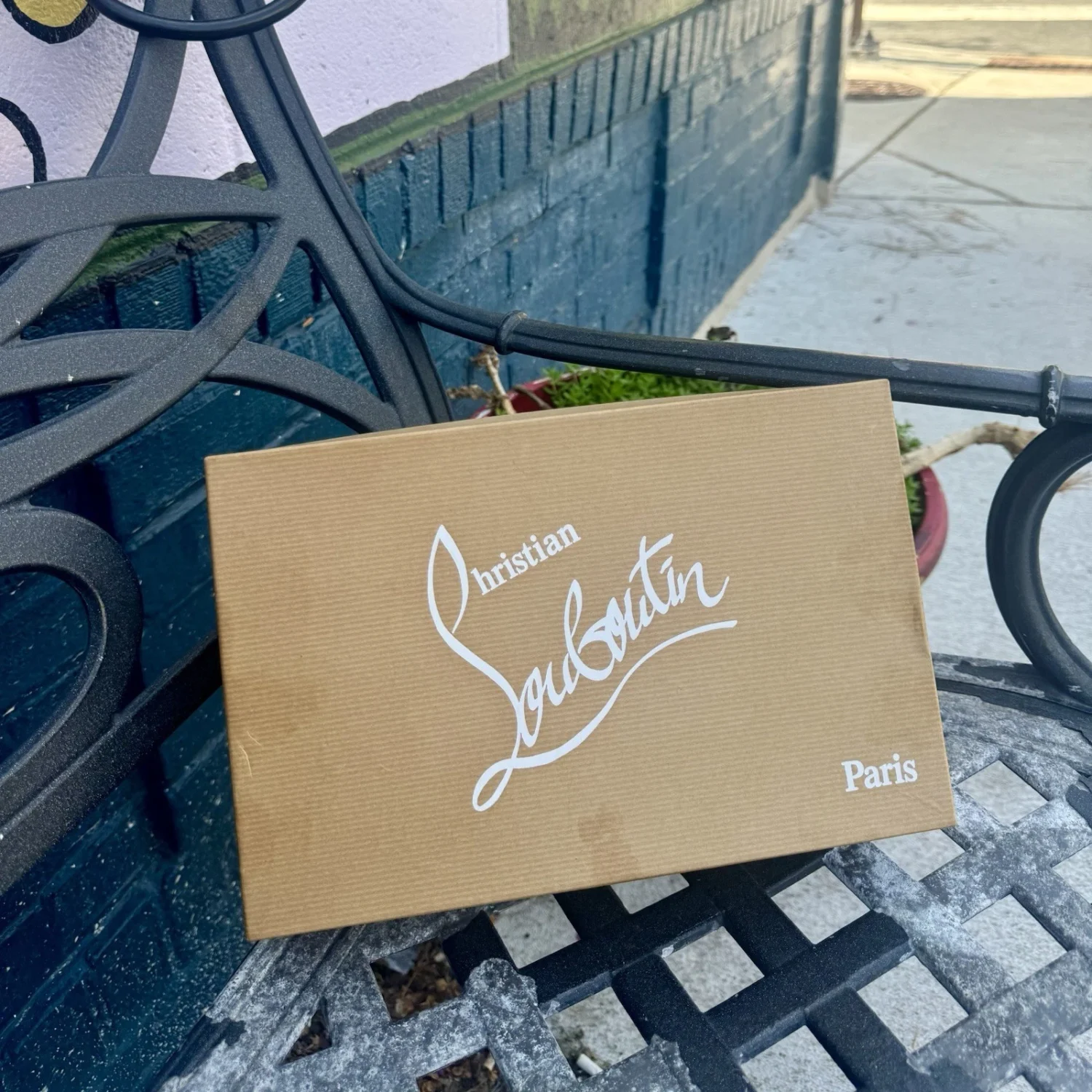 Christian Louboutin米色皮革细高跟鞋尖头懒人鞋女式8.5码-