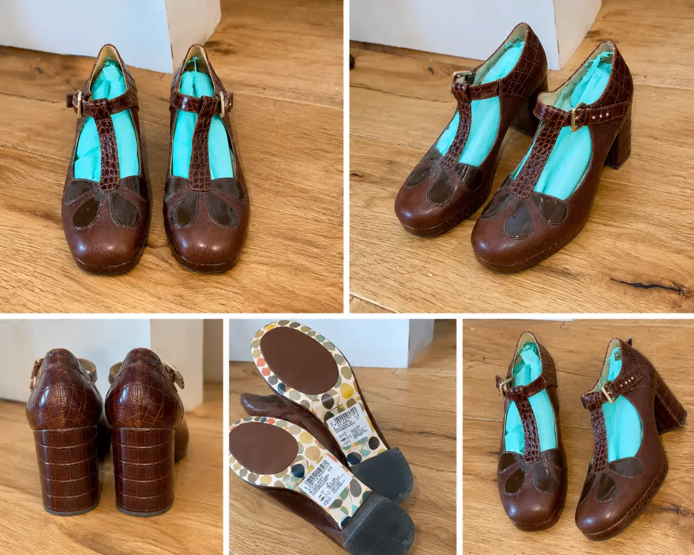Clarks x Orla Kiely Orla Belle T 系带高跟鞋女式 UUS6-