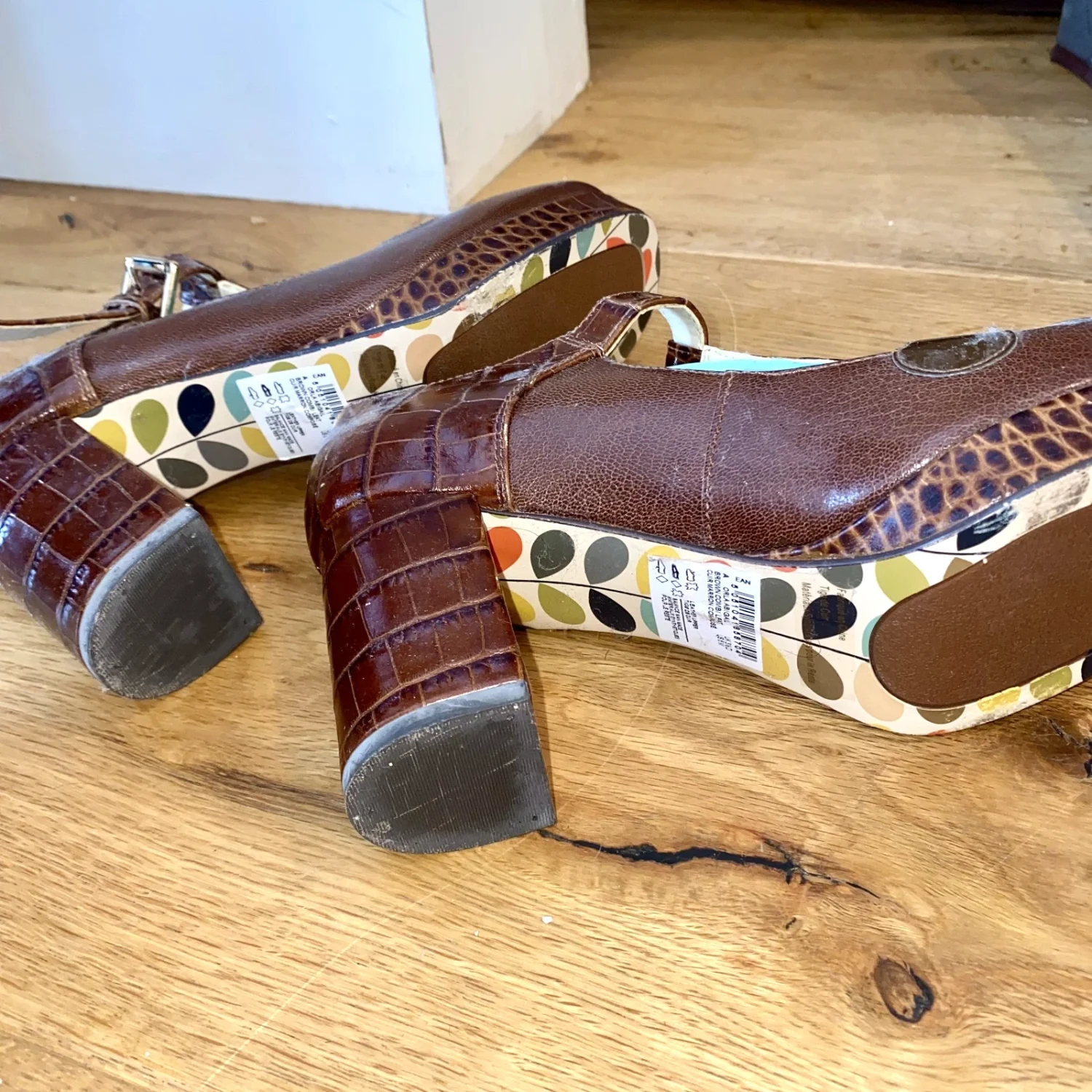 Clarks x Orla Kiely Orla Belle T 系带高跟鞋女式 UUS6-