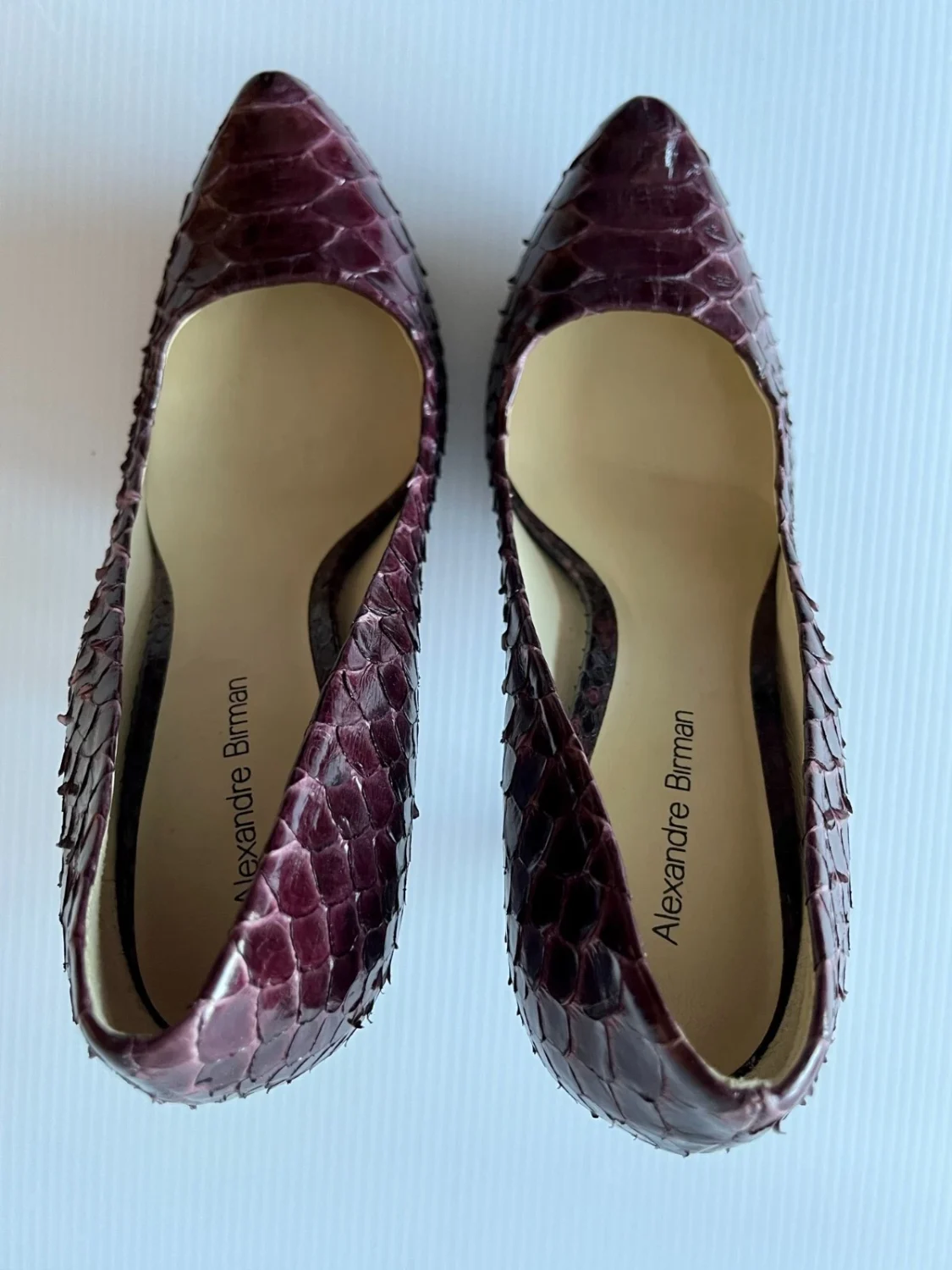 Alexandre Birman 紫色 Python 高跟鞋,尺寸 7(美国)-