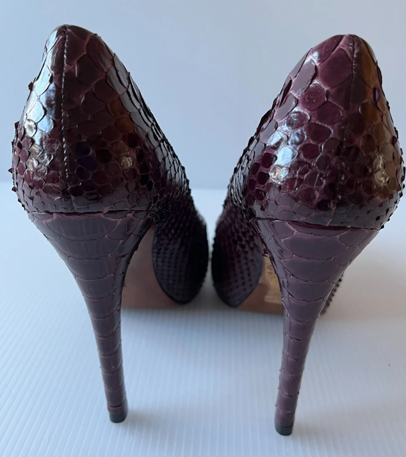 Alexandre Birman 紫色 Python 高跟鞋,尺寸 7(美国)-