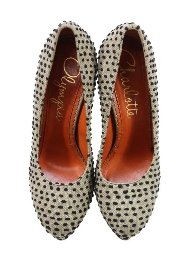 Charlotte Olympia 女式纹理厚底浅口鞋棕色 7 码-