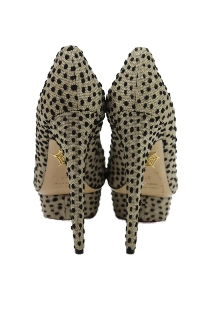 Charlotte Olympia 女式纹理厚底浅口鞋棕色 7 码-