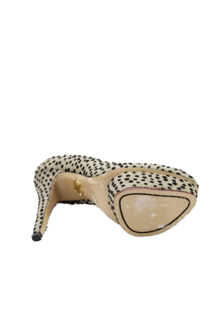 Charlotte Olympia 女式纹理厚底浅口鞋棕色 7 码-