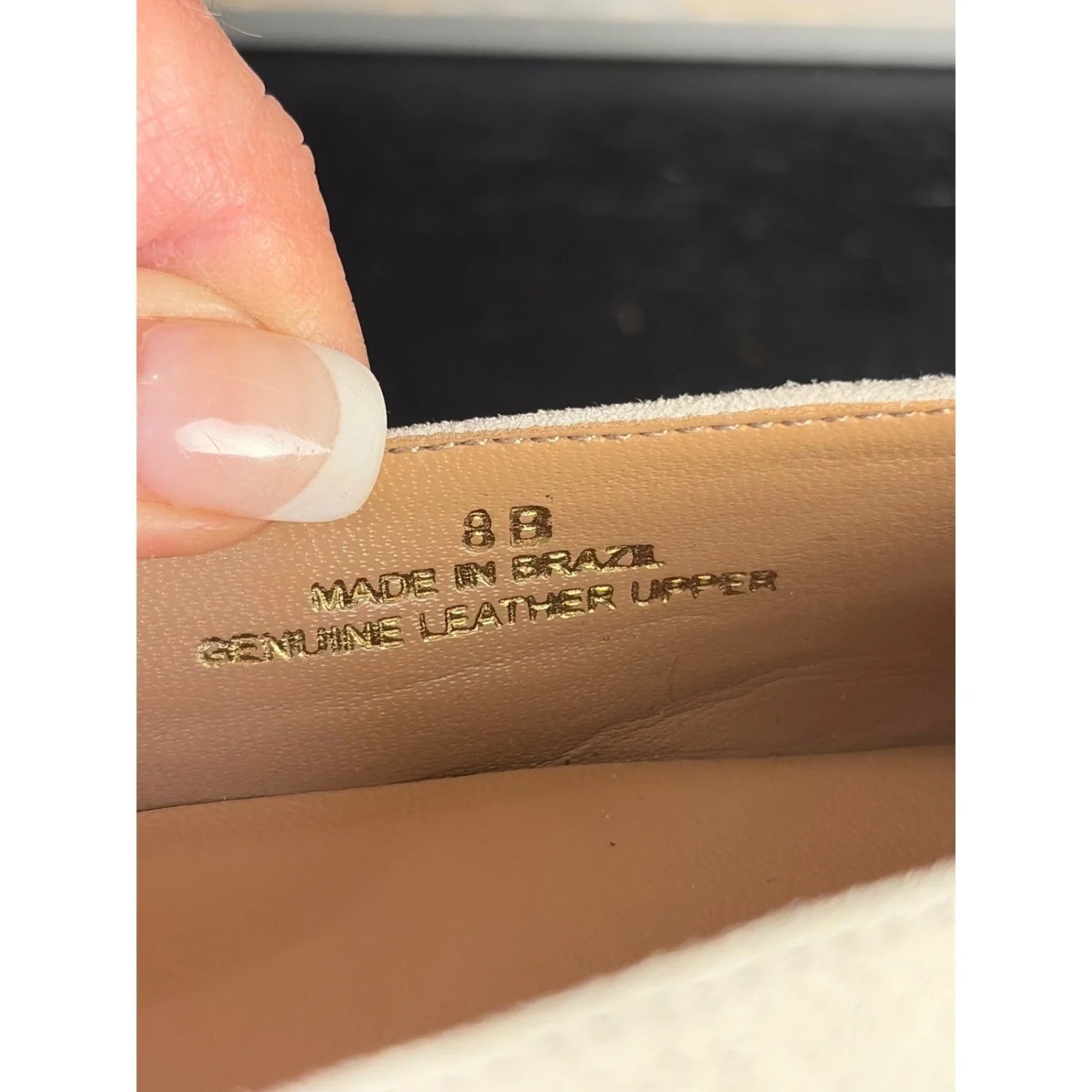 Talbots Rae 麂皮绒色块高跟鞋米色奶油色黑色方跟鞋 8B 巴西-