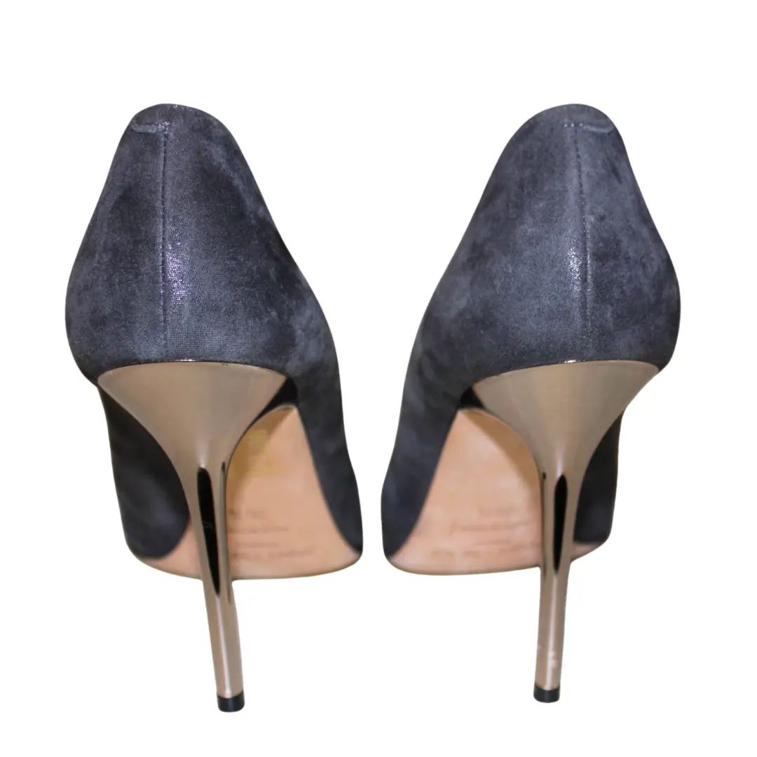 Jimmy Choo Amika 珠光麂皮绒水晶高跟鞋 36.5-