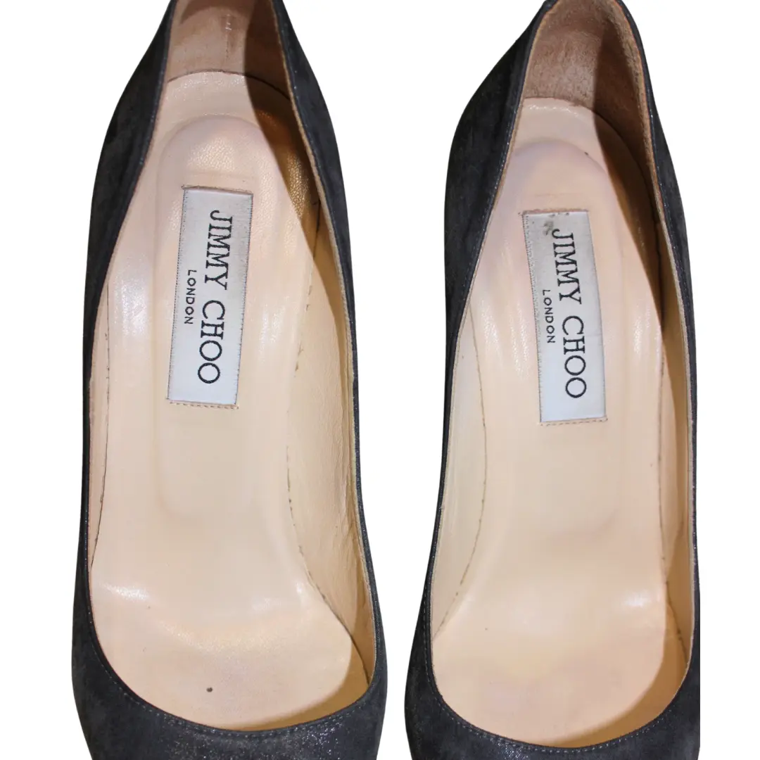 Jimmy Choo Amika 珠光麂皮绒水晶高跟鞋 36.5-