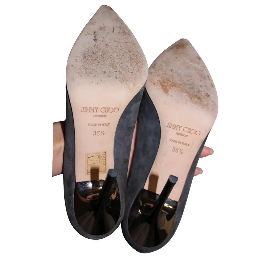Jimmy Choo Amika 珠光麂皮绒水晶高跟鞋 36.5-