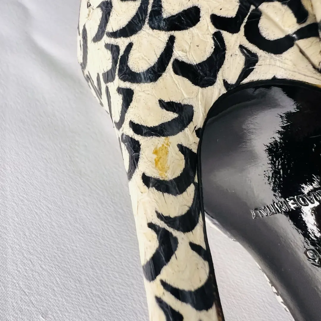 BARBARA BUI 尺寸 5.5 动物 Python 蛇皮尖头高跟鞋浅口靴 意大利-