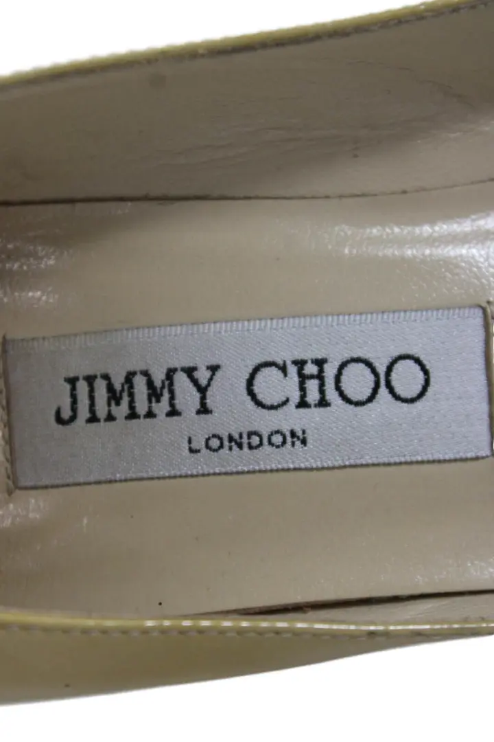 Jimmy Choo 女式漆皮圆头细高跟鞋黄色 37.5 欧元-