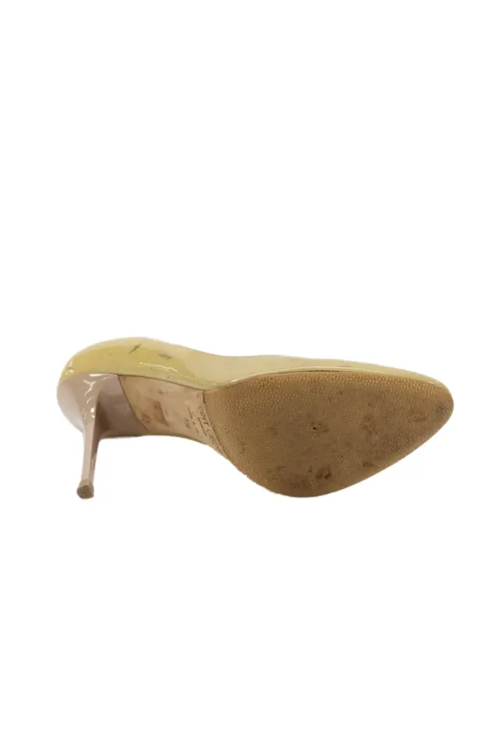 Jimmy Choo 女式漆皮圆头细高跟鞋黄色 37.5 欧元-