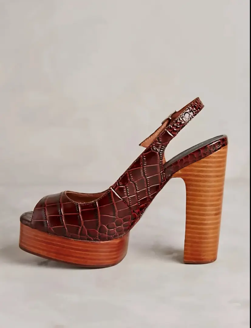 Jeffery Campbell Anthropologie Michlene 皮革鳄鱼厚底高跟鞋 9.5 码 -
