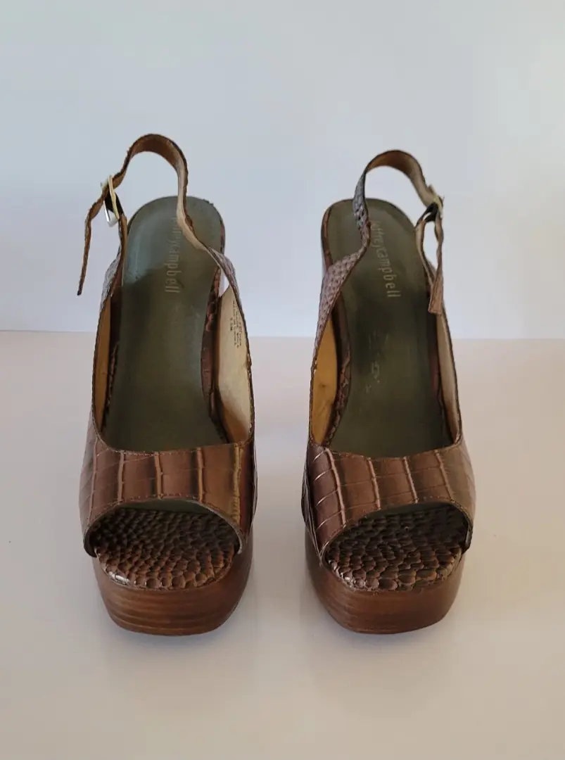Jeffery Campbell Anthropologie Michlene 皮革鳄鱼厚底高跟鞋 9.5 码 -