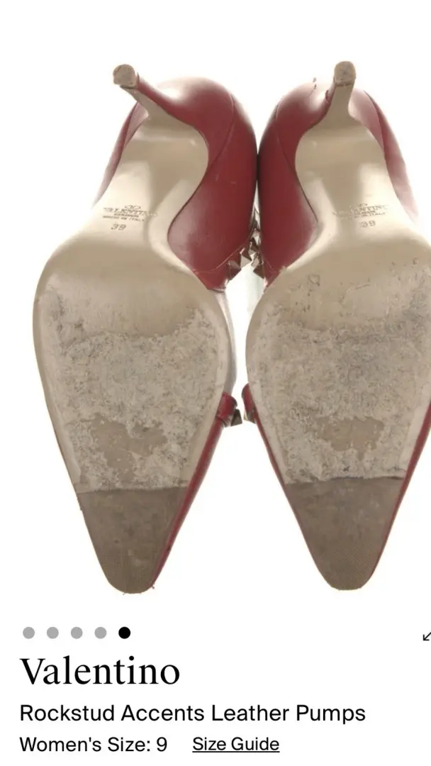 Valentino Garavani Rockstud 泵红色皮革女式 9 码 (39 EU)-