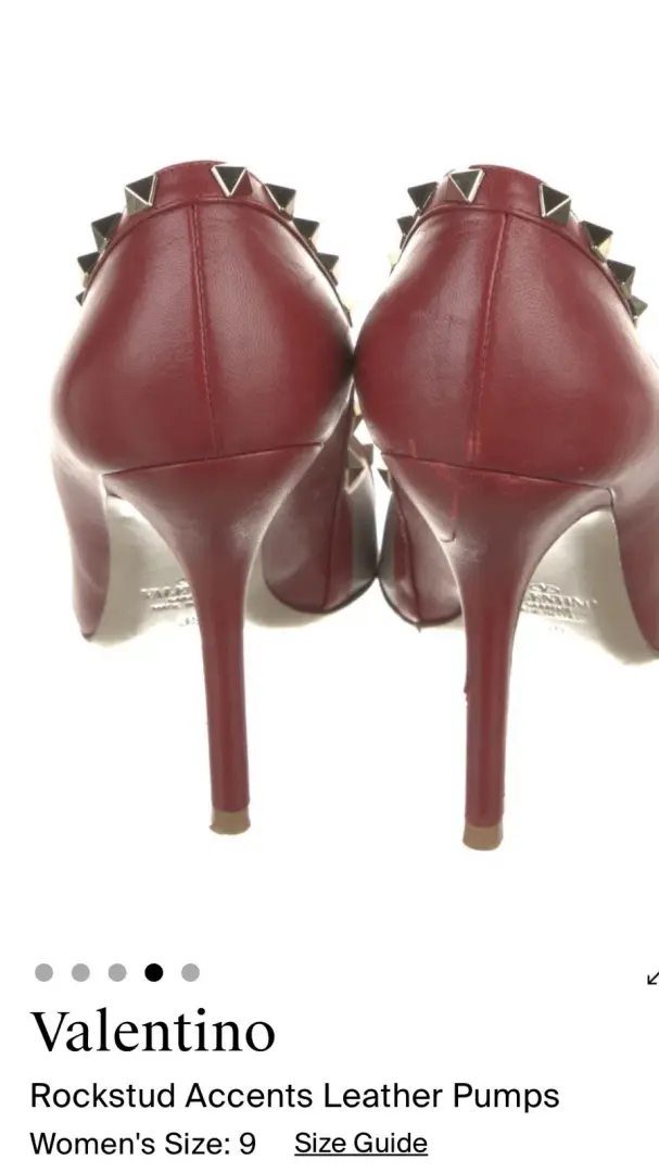 Valentino Garavani Rockstud 泵红色皮革女式 9 码 (39 EU)-