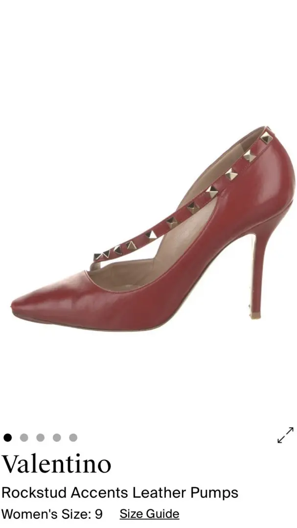 Valentino Garavani Rockstud 泵红色皮革女式 9 码 (39 EU)-