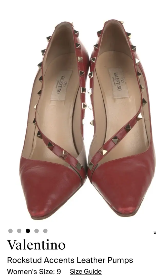 Valentino Garavani Rockstud 泵红色皮革女式 9 码 (39 EU)-