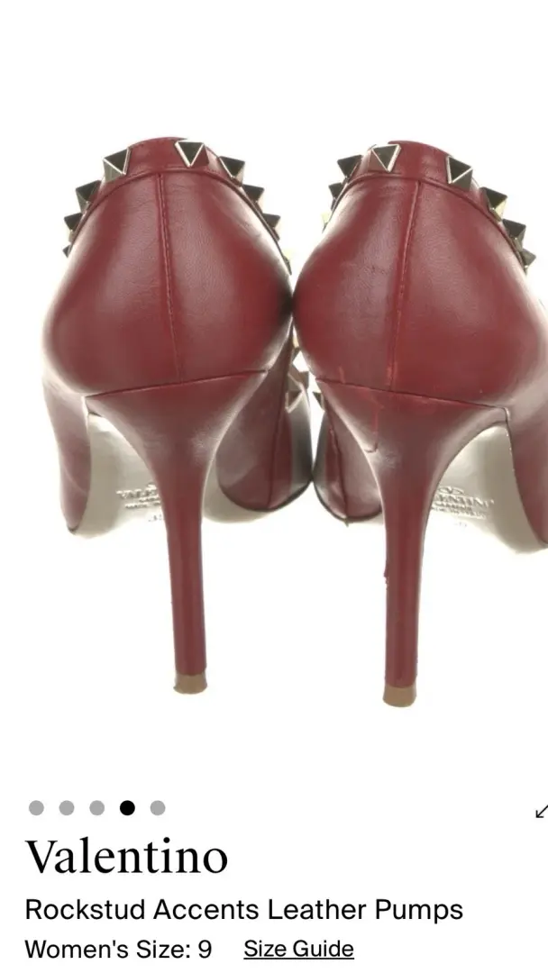 Valentino Garavani Rockstud 泵红色皮革女式 9 码 (39 EU)-
