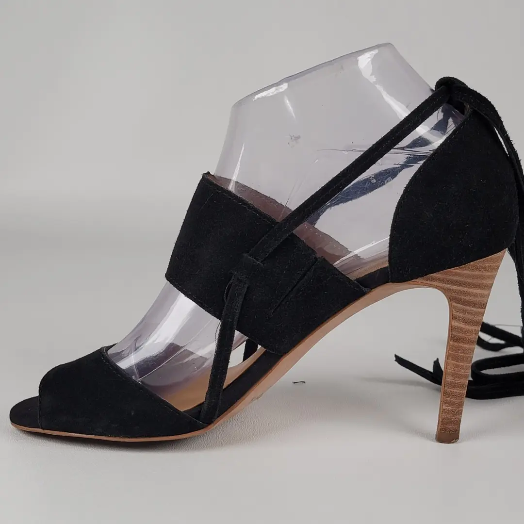 Lucky Brand Salana 女式黑色麂皮绒高跟鞋 6 M 码-