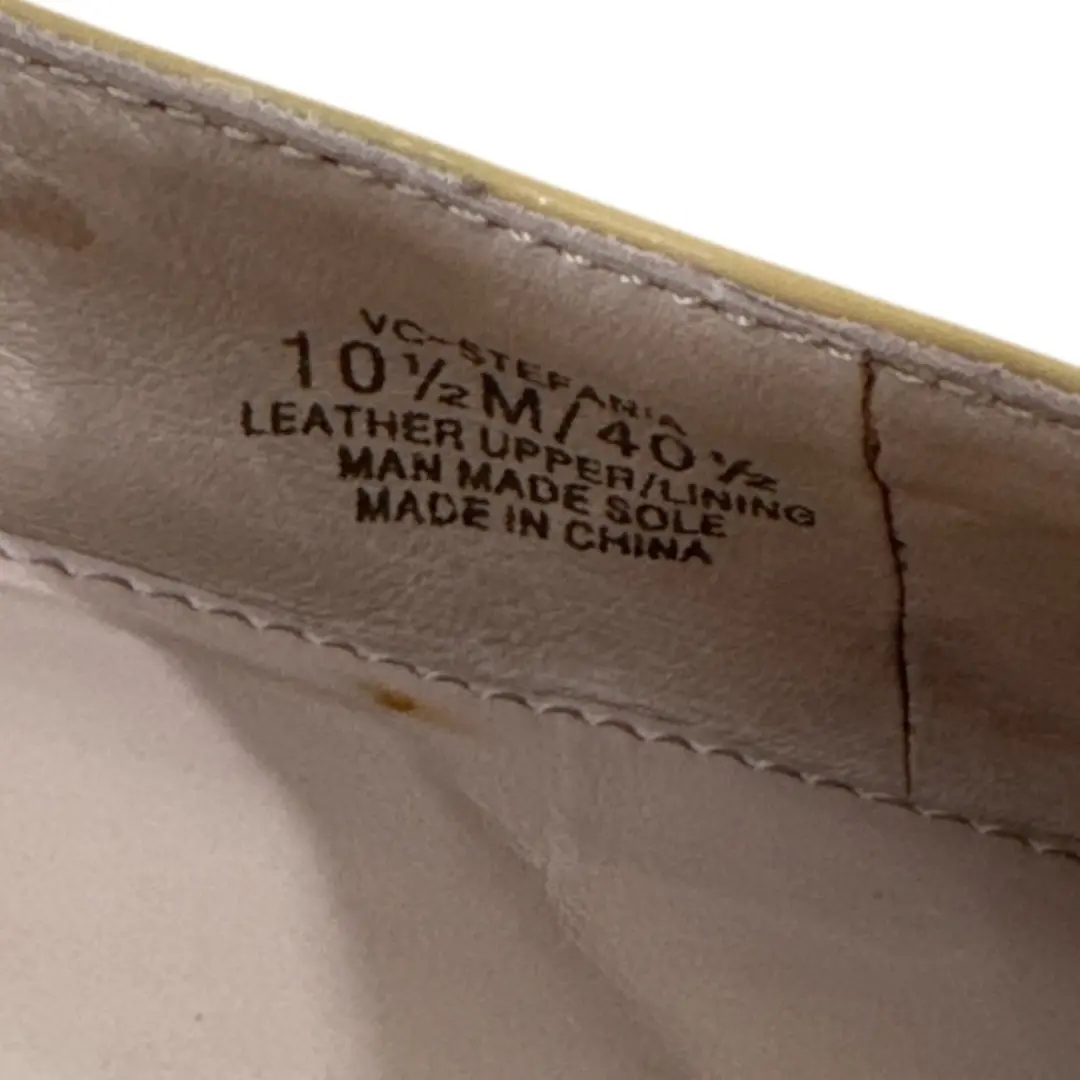 Vince Camuto Stefania Slingback 泵花瓣裸色漆皮高跟鞋 10.5 米 二手状况完好-