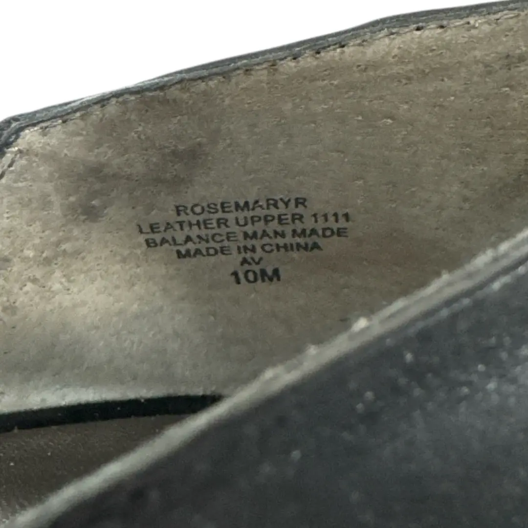 Nine West Rosemary 黑色皮革麂皮绒笼绑带高跟鞋女式 10M-